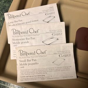 The Pampered Chef Stoneware Bar Pan Trio